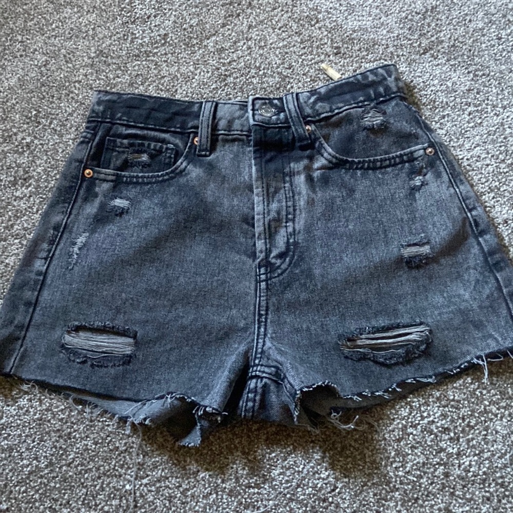 Black ripped jean shorts medium ever worn brand new